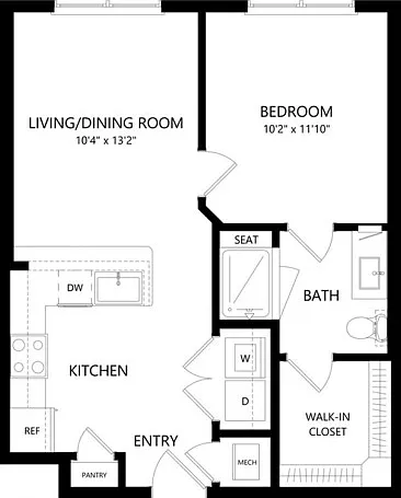 Floor plans are artist's rendering. All dimensions are approximate. Actual product and specifications may vary in dimension or detail. Not all features are available in every apartment. Prices and availability are subject to change. Floor plans are artist