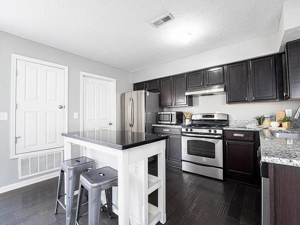 Kitchen with new stove
