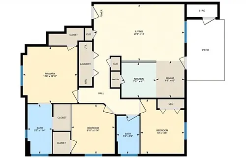 Floor plan 3BR/2BA