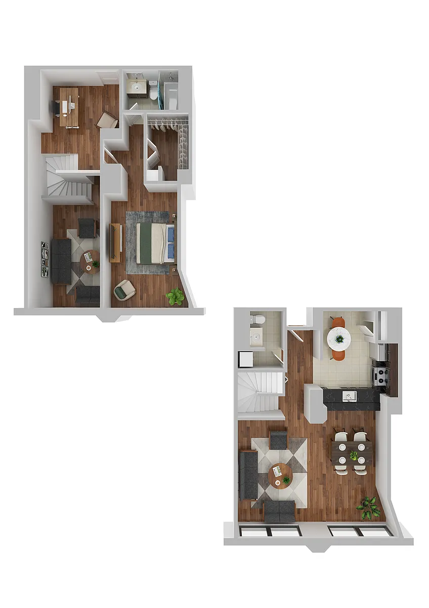 Floor plan 1 Bed 1 Bath C