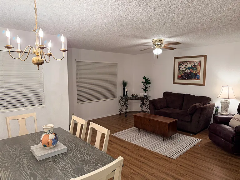 Front living room and dining area