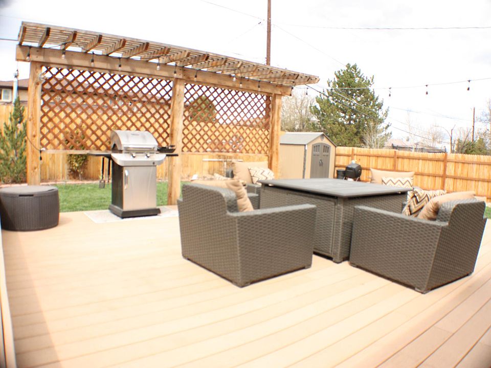 Large, sunny deck
