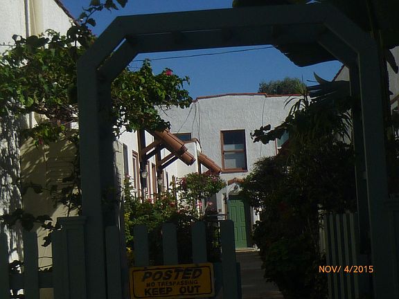 Looking into the courtyard.
