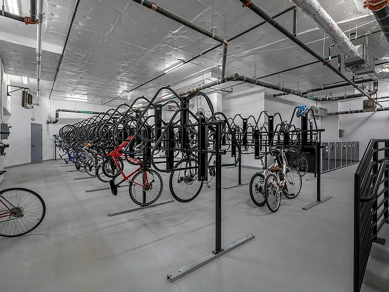 On-site bike storage for evening rides and morning commutes