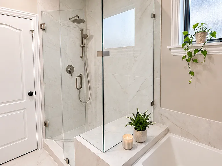 Master bathroom - Walk in shower with bench