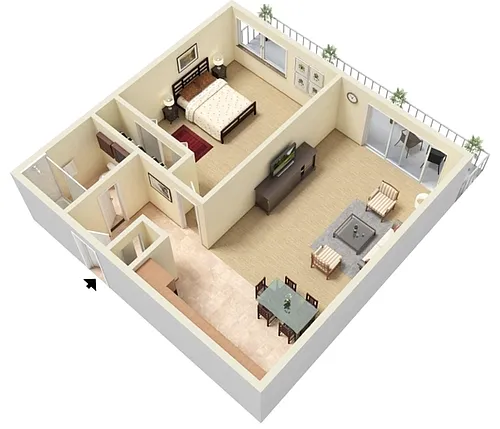 Floor plan 2nd Floor 1 Bedroom