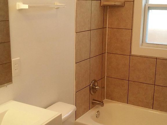 New ceramic tile in the refurbished bath