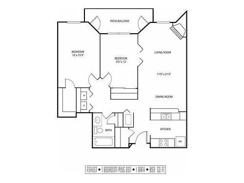 Floor plan Forest 1 Den