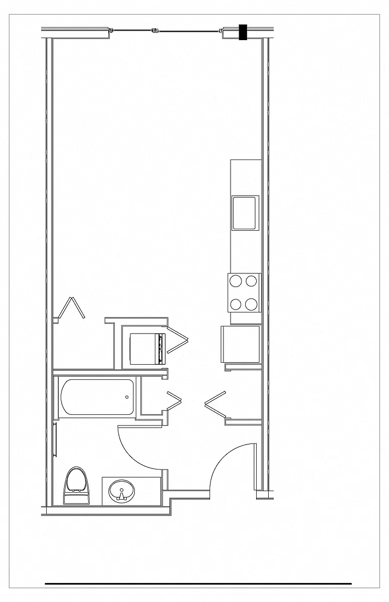 Floor plan Studio 1 Bath S1