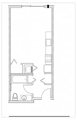 Floor plan Studio 1 Bath S1