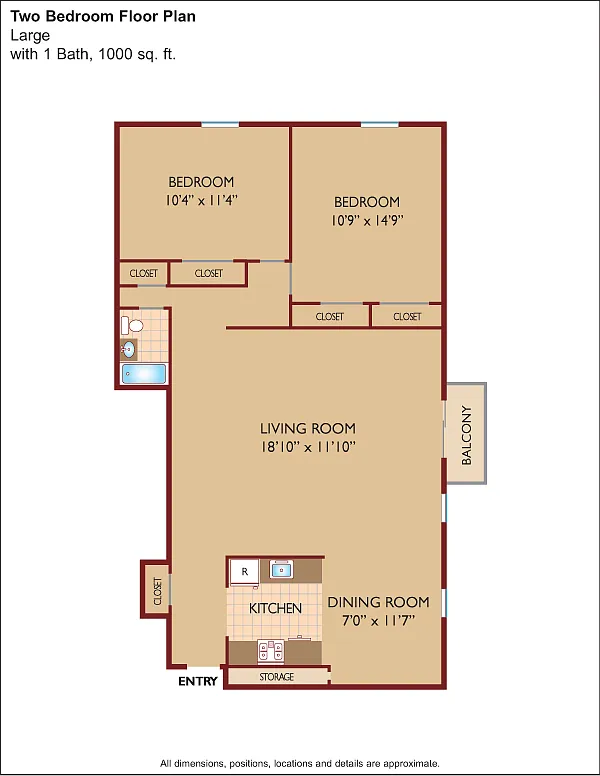 Floor plan $3.47/sq.ft. - Two Bedroom