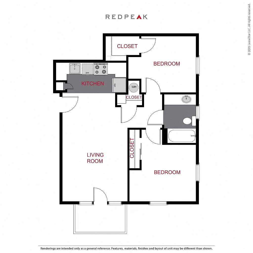 Floor plan 1145 B1 - Two Bedroom