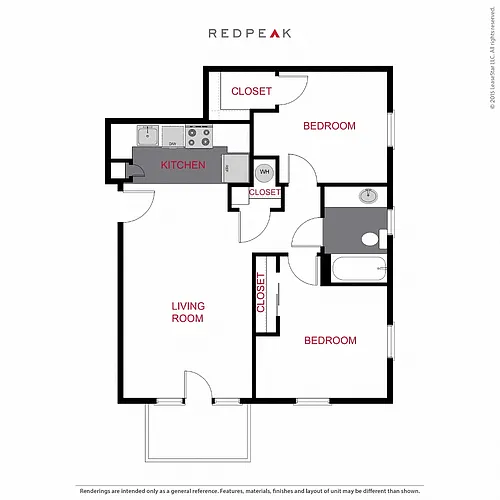 Floor plan 1145 B1 - Two Bedroom