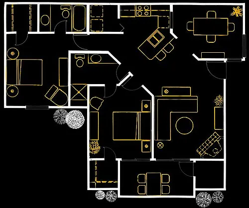 Floor plan 2 Bedroom with Den
