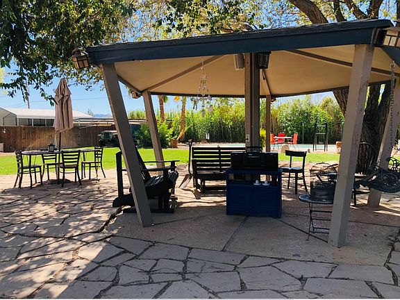 Gazebo on back flagstone patio
