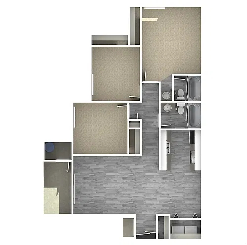 Floor plan 3-Bedroom Floor Plan