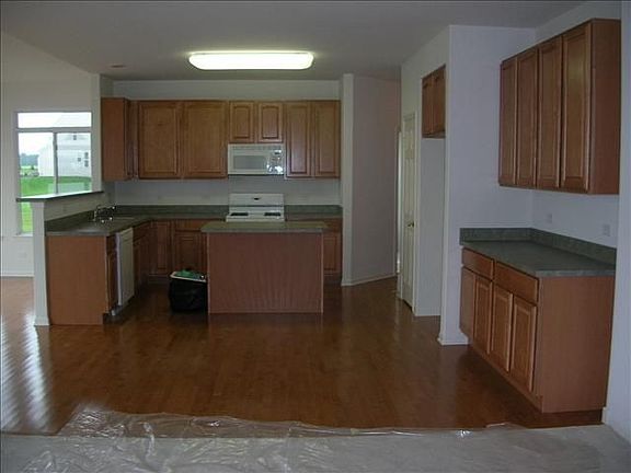 View of kitchen from fire place
