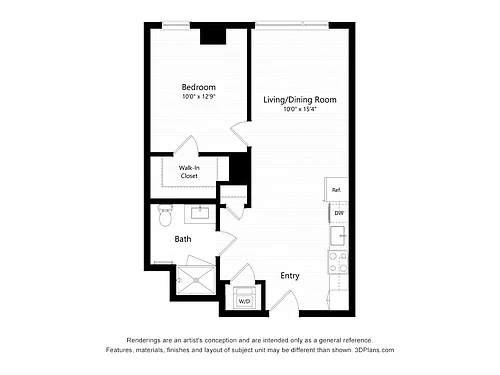 Floor plan A5 - One Bedroom