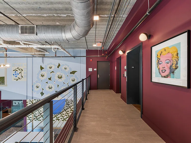 lobby level 1.5 with mural