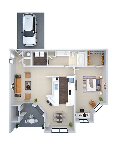 Floor plan 1 BED/GARAGE (cma3g)