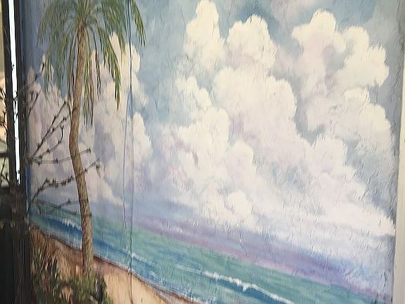 Beach mural on lanai