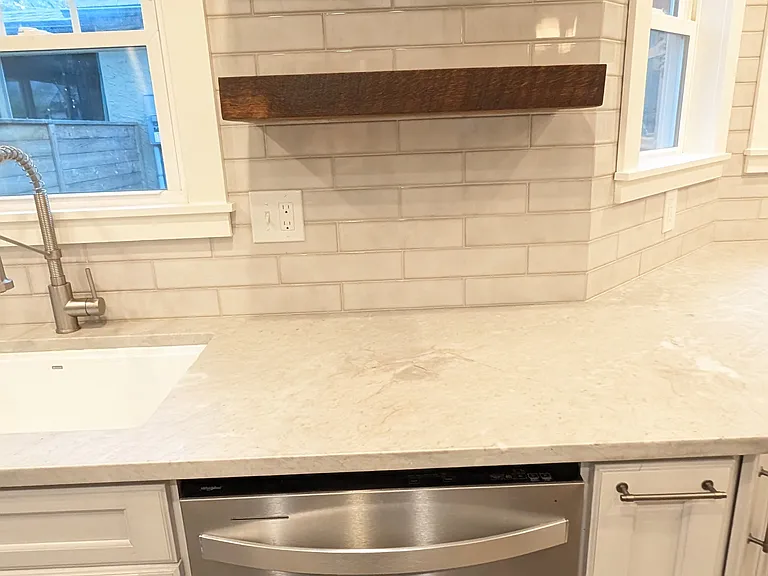 custom built floating shelves