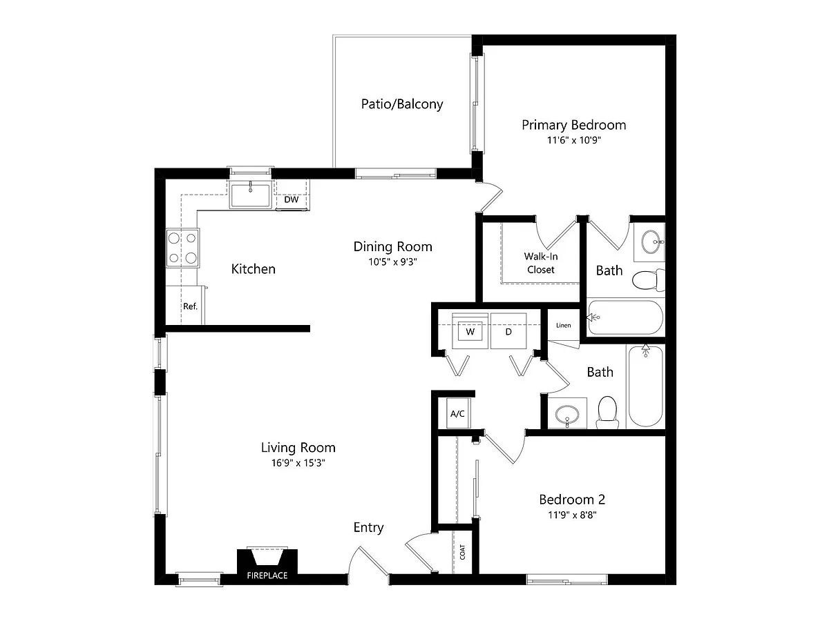 Floor plan Marina 2x2A