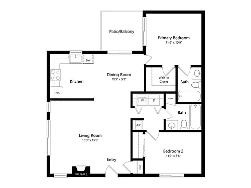 Floor plan Marina 2x2A