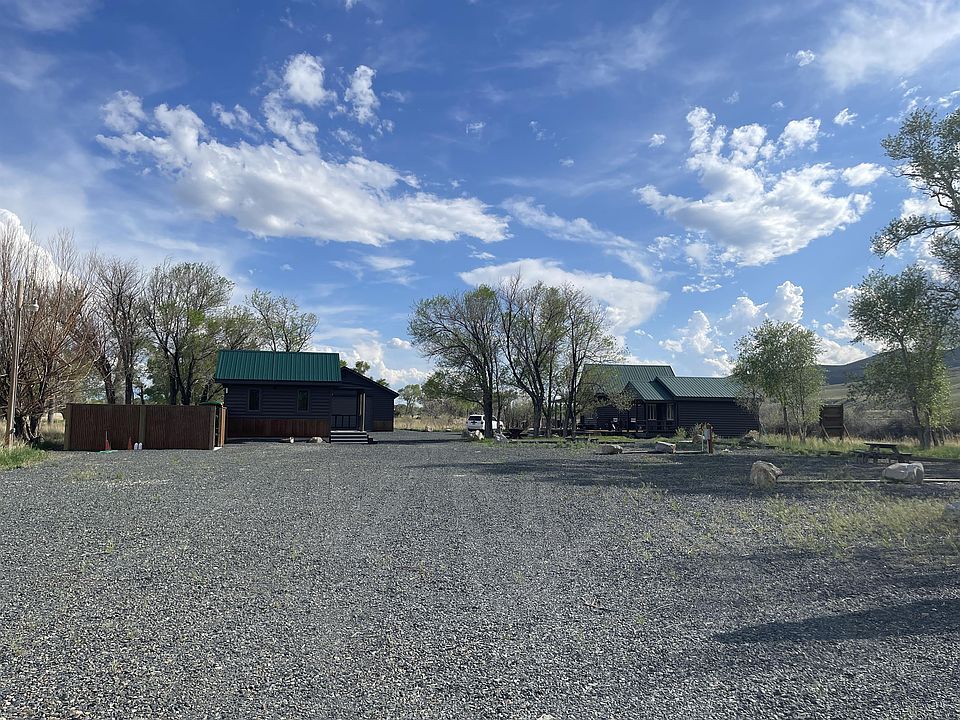 View looking south at cabins