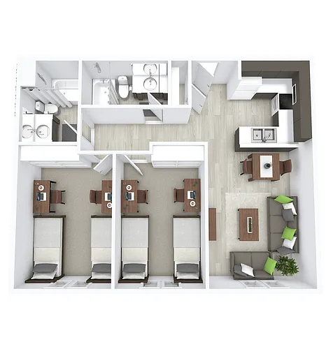 Floor plan 2x2 Plus