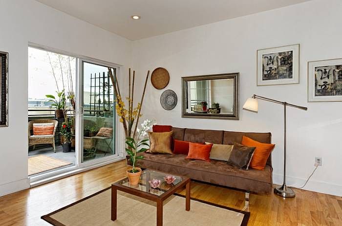 Glass doors to balcony