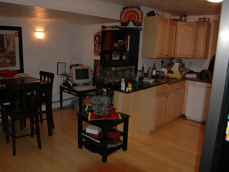 seating area next to kitchen