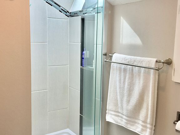 Upstairs bathroom shower.