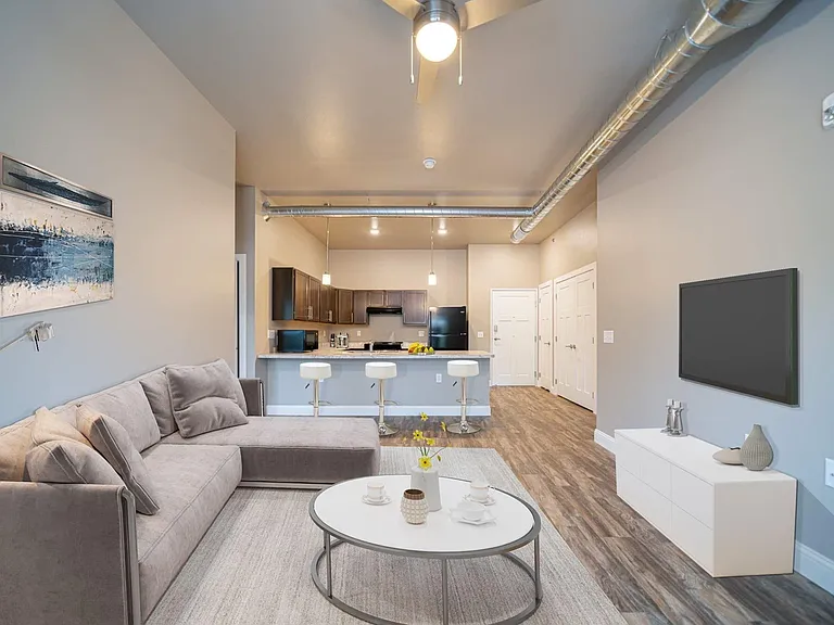The Artesian: Living Room and Kitchen