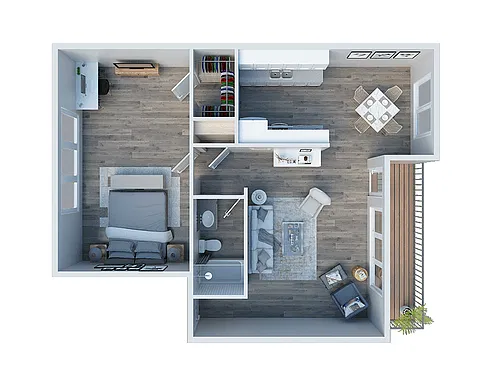 Floor plan 1x1 renovated