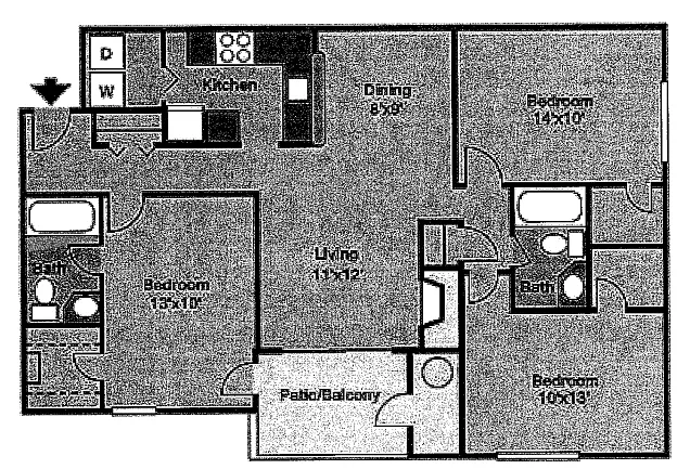Floor plan Ficus 3x2 (Renovated)