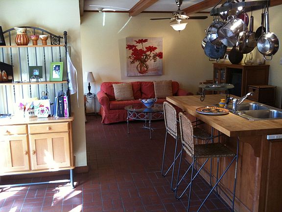 kitchen and family room