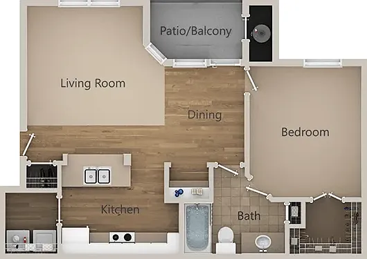 1 bed, 712 sqft, $1,609 — Photo 2