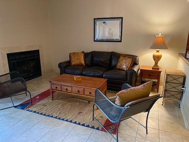 living room with sleeper couch