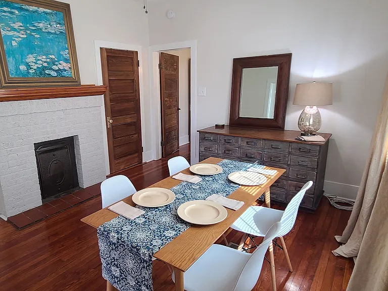 Architectural detail in dining room.
Fireplace is not operational.