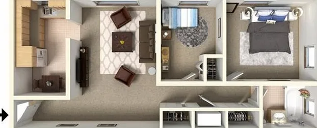Layout F (Living Room in Middle) Layout F (Living Room in Middle)