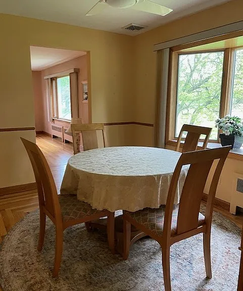 dining area with large bay window for lots of sun!