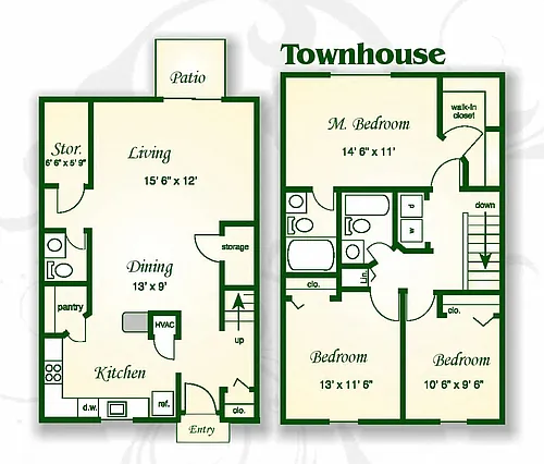 Floor plan Pisgah Townhouse