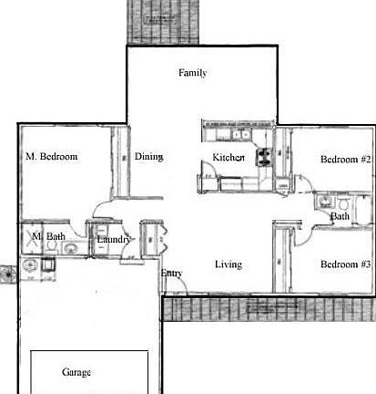 1445 plan - Split bedrooms, 3 bed 2 bath frml living and great room.