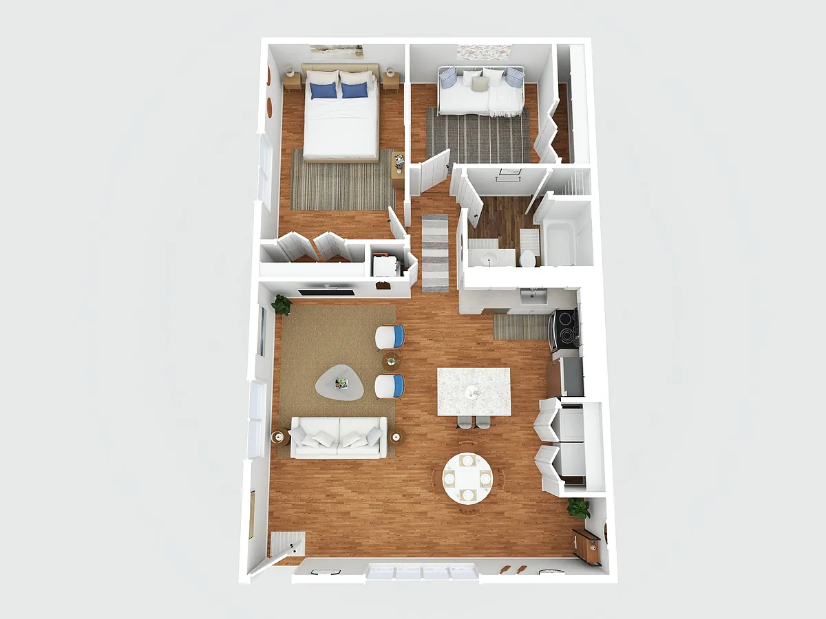 Floor plan Two Bed One Bath