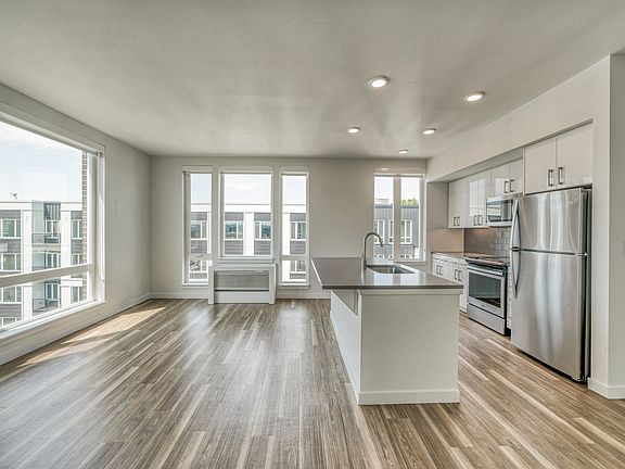Open concept living and dining area