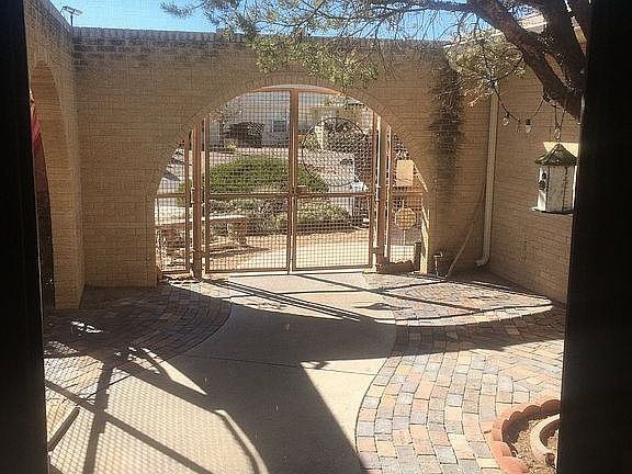 Secure brick courtyard