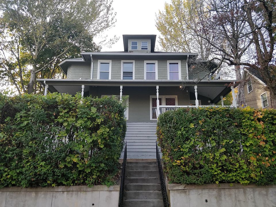 View from the street. Privacy shrubs with a commanding view of the neighborhood and surrounding area.