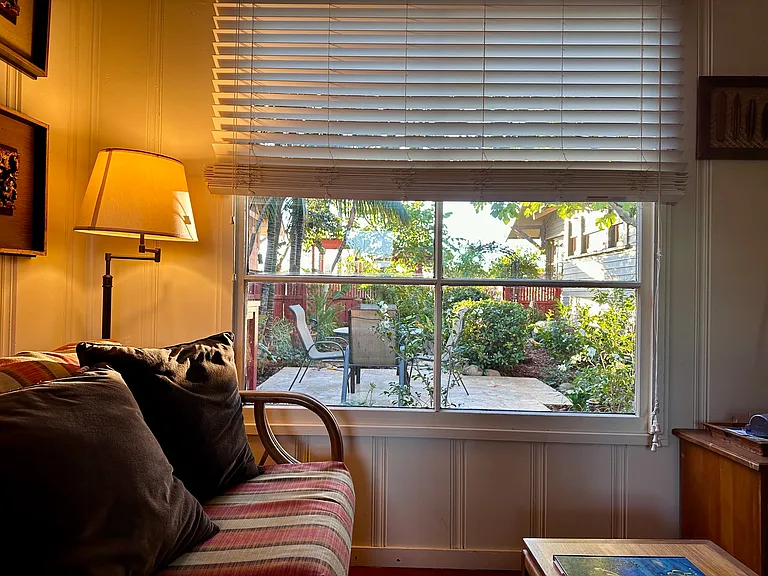living room with view of private garden