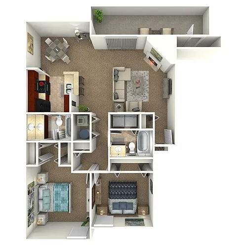 Floor plan The Landmark - 2 Bedroom 2 Bat
